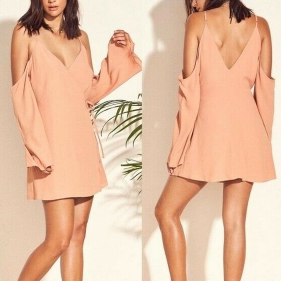 Lovers + Friends Love Letter Tan Wrap Dress, Size S - Picture 3 of 14